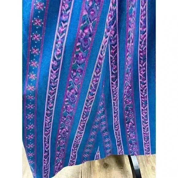 SOLD Vintage 80's Womens 8 Alpenblick Maxi Skirt Corduroy Buttons Floral - Picture 3 of 12